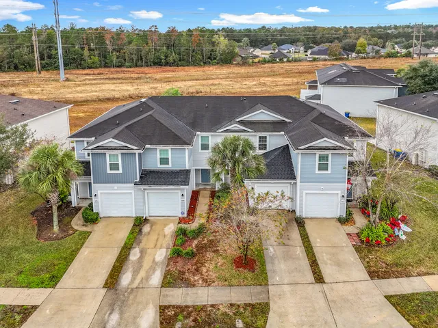 a house with river in the background