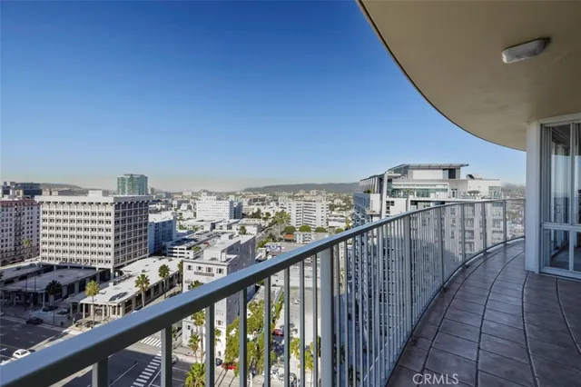 a view of balcony with city view