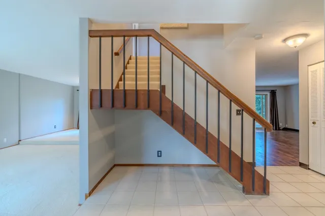 a view interior of a house with wooden floor and windows