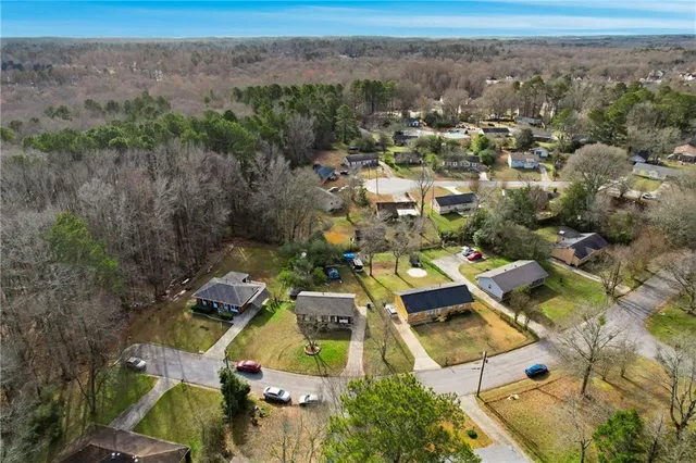 an aerial view of multiple house