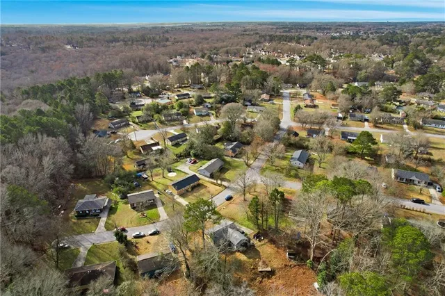 an aerial view of multiple house