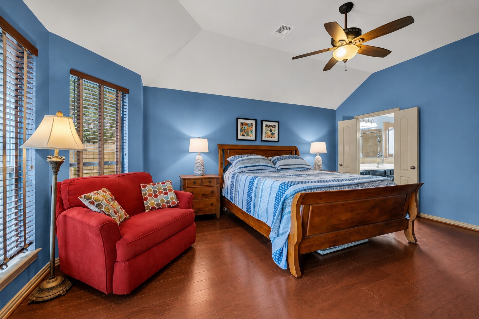 12006 Bayou Junction Road Cypress, TX 77433 - Photo 18 of 38 Primary bedroom - don't miss the size of this room, and tiered ceilings.