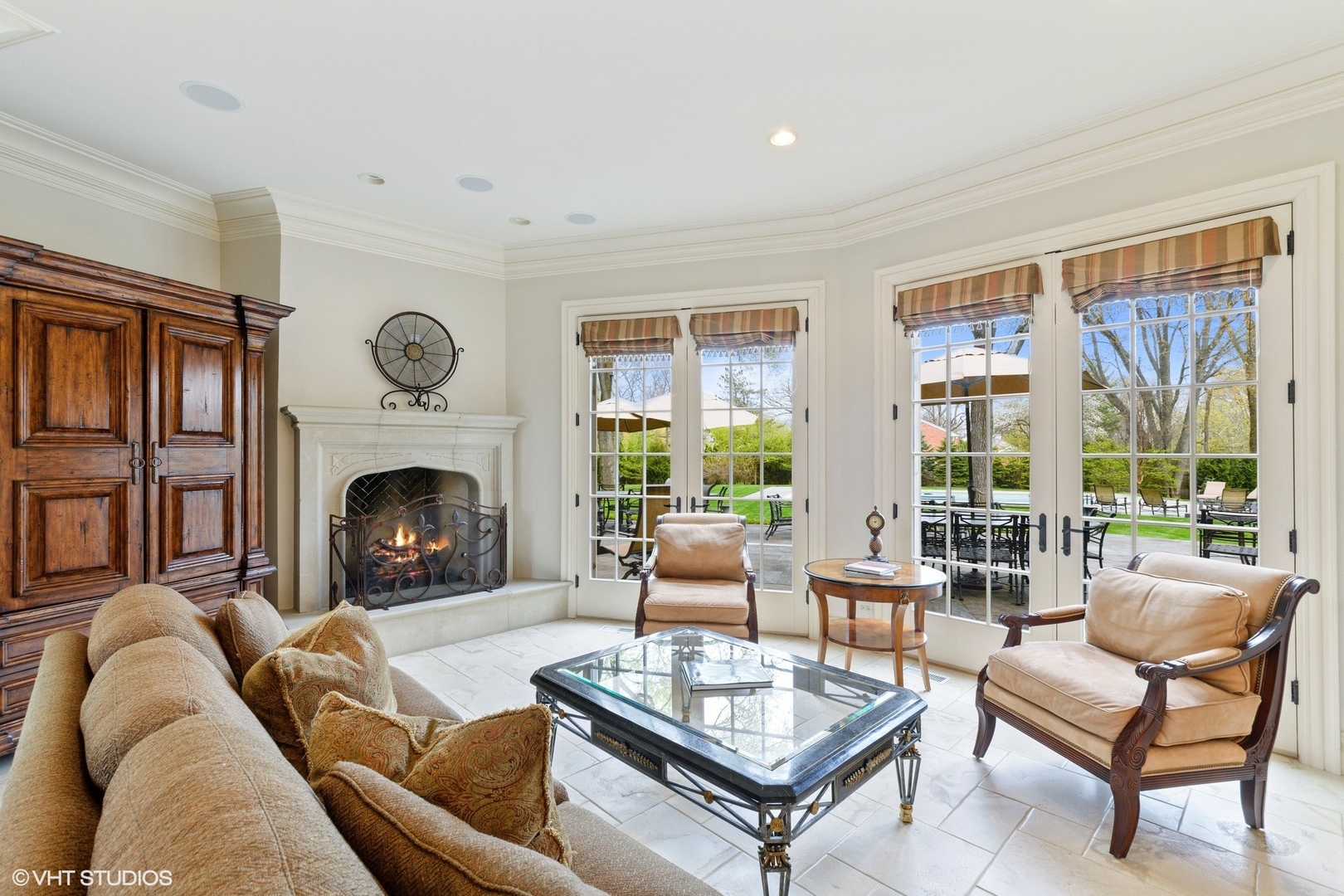 1451 North Green Bay Road Lake Forest, IL 60045 - Photo 19 of 55 a living room with furniture a fireplace a large window and a large window