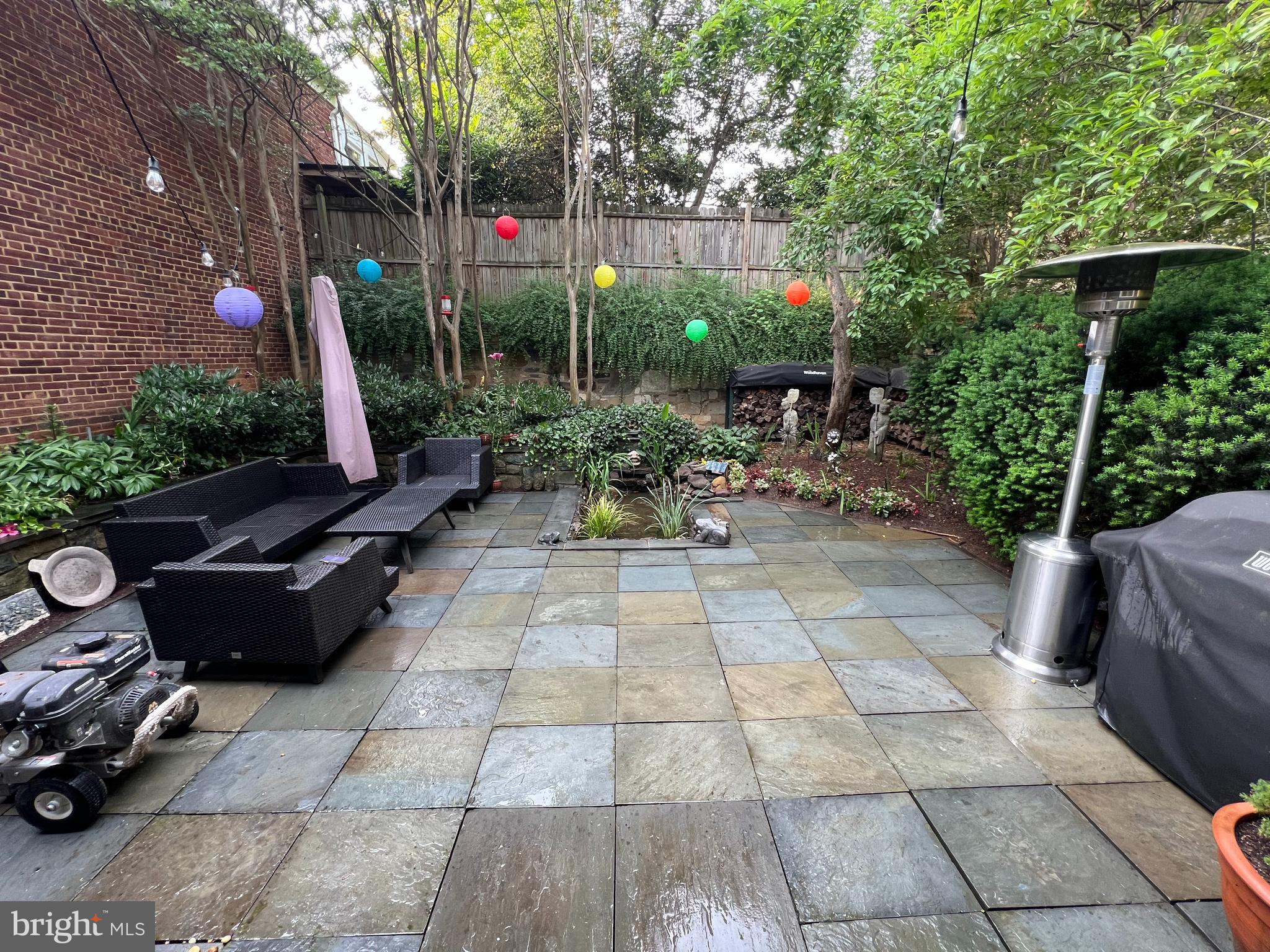 3507 R Street Northwest Washington, DC 20007 - Photo 68 of 71 Flagstone patio w/Koi pond
