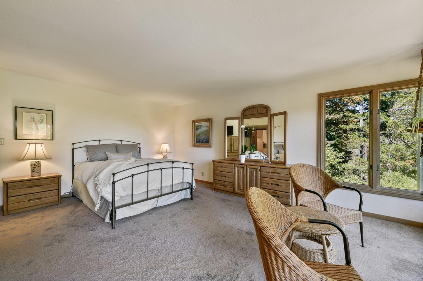 255 Allen Road Woodside, CA 94062 - Photo 18 of 43 a bedroom with a bed chairs and window