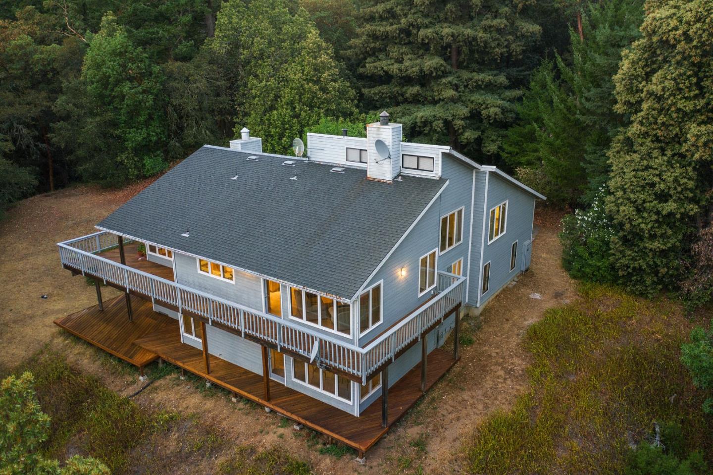 255 Allen Road Woodside, CA 94062 - Photo 38 of 43 a aerial view of a house with roof deck