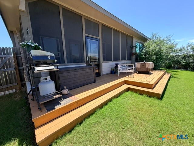 8942 Rancher Place Seguin, TX 78155 - Photo 7 of 48 a view of a backyard with chairs and a patio