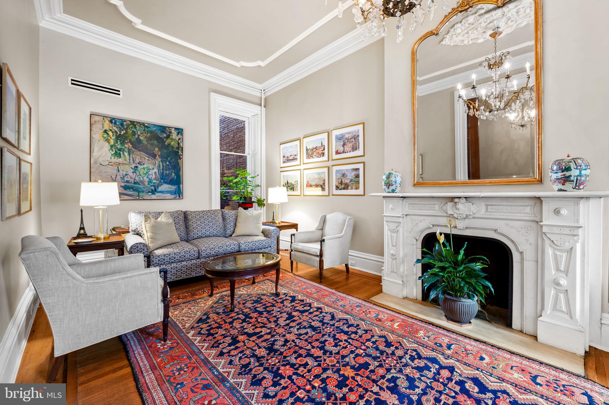 1310 Bolton Street Baltimore, MD 21217 - Photo 15 of 69 a living room with furniture and a fireplace