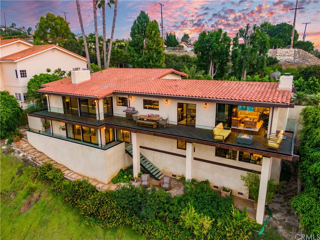 1539 Vía Coronel Palos Verdes Estates, CA 90274 - Photo 29 of 52 an aerial view of a house with roof deck and outdoor seating