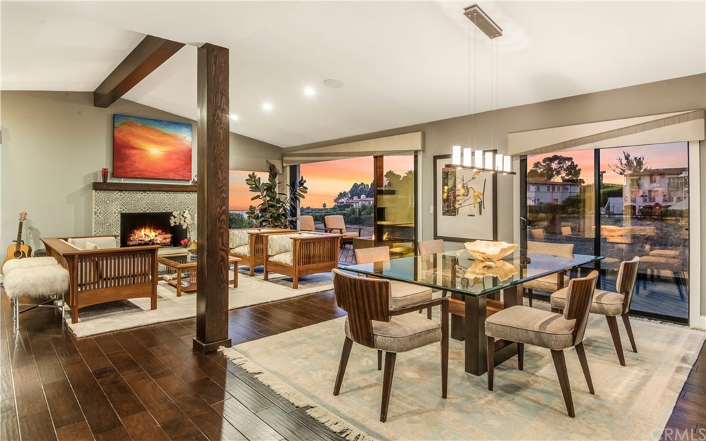 1539 Vía Coronel Palos Verdes Estates, CA 90274 - Photo 5 of 52 a dining room with furniture and a floor to ceiling window