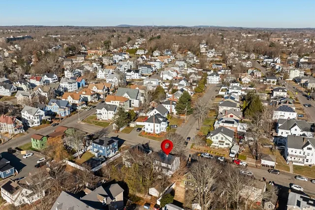 an aerial view of a city