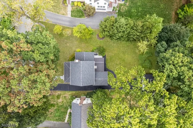 a view of a garden with a fountain