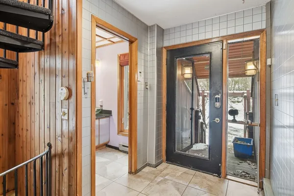 a view of an entryway with staircase