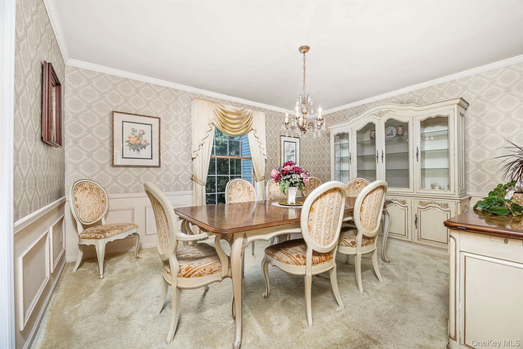 75 Hornbeck Road Poughkeepsie, NY 12603 - Photo 13 of 36 a dining room with furniture a chandelier and window
