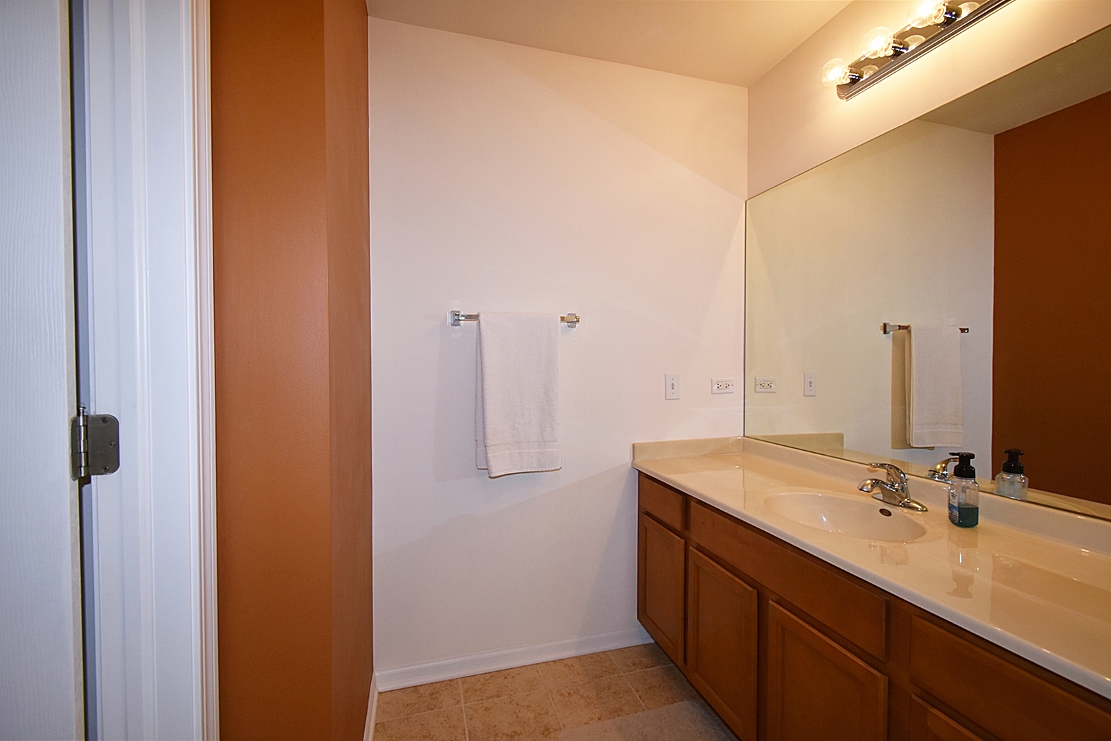 160 Orchards Pass Bartlett, IL 60103 - Photo 36 of 46 a bathroom with a double vanity sink and a mirror