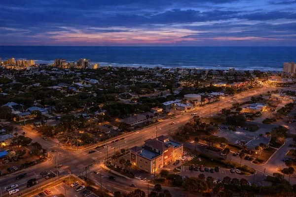 a view of city and ocean