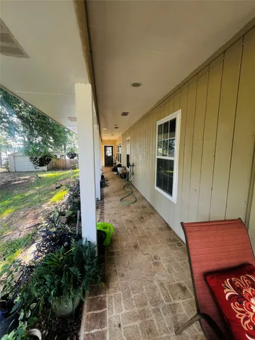 a view of room with wooden deck
