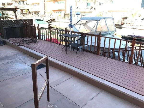 an outdoor view of the garden and patio