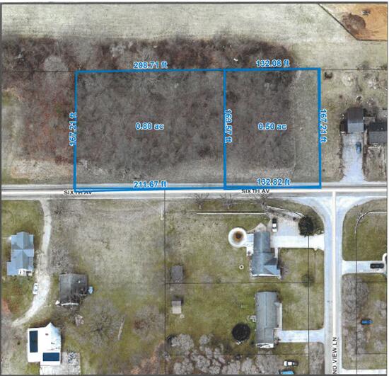 Three 6th Avenue Three Rivers, MI 49093 - Photo 1 of 1 VL Sixth Ave Aerial Lot Lines
