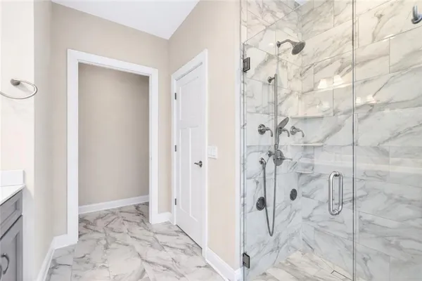 a view of a bathroom shower