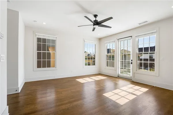 a view of a room with shelf on the wall