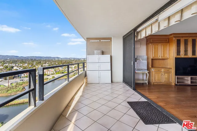 a view of a city from a balcony
