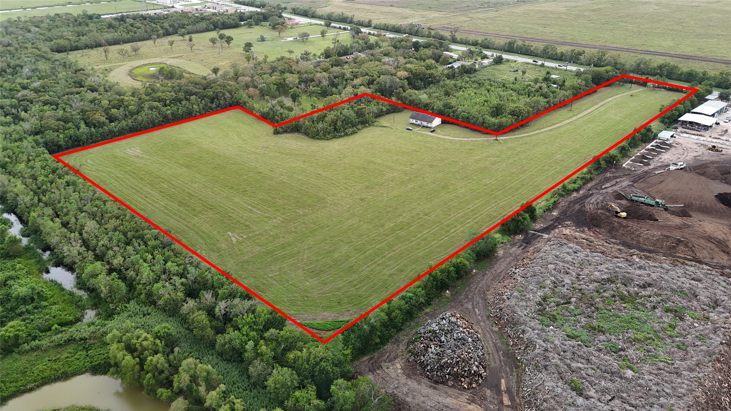 9621 FM 521 Road Rosharon, TX 77583 - Photo 5 of 14 Wide view showcasing the full scale of this 17.286-acre tract, offering substantial space and flexibility for a variety of potential uses.