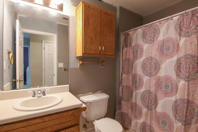 a bathroom with a sink and toilet