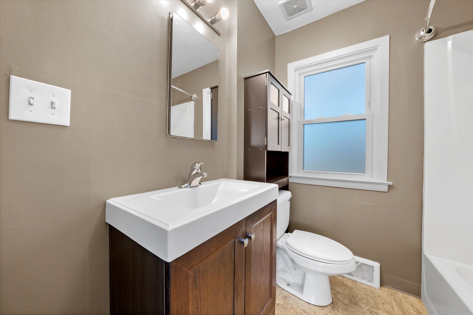 5628 West Monee Manhattan Road Monee, IL 60449 - Photo 25 of 37 a bathroom with a sink a toilet and mirror