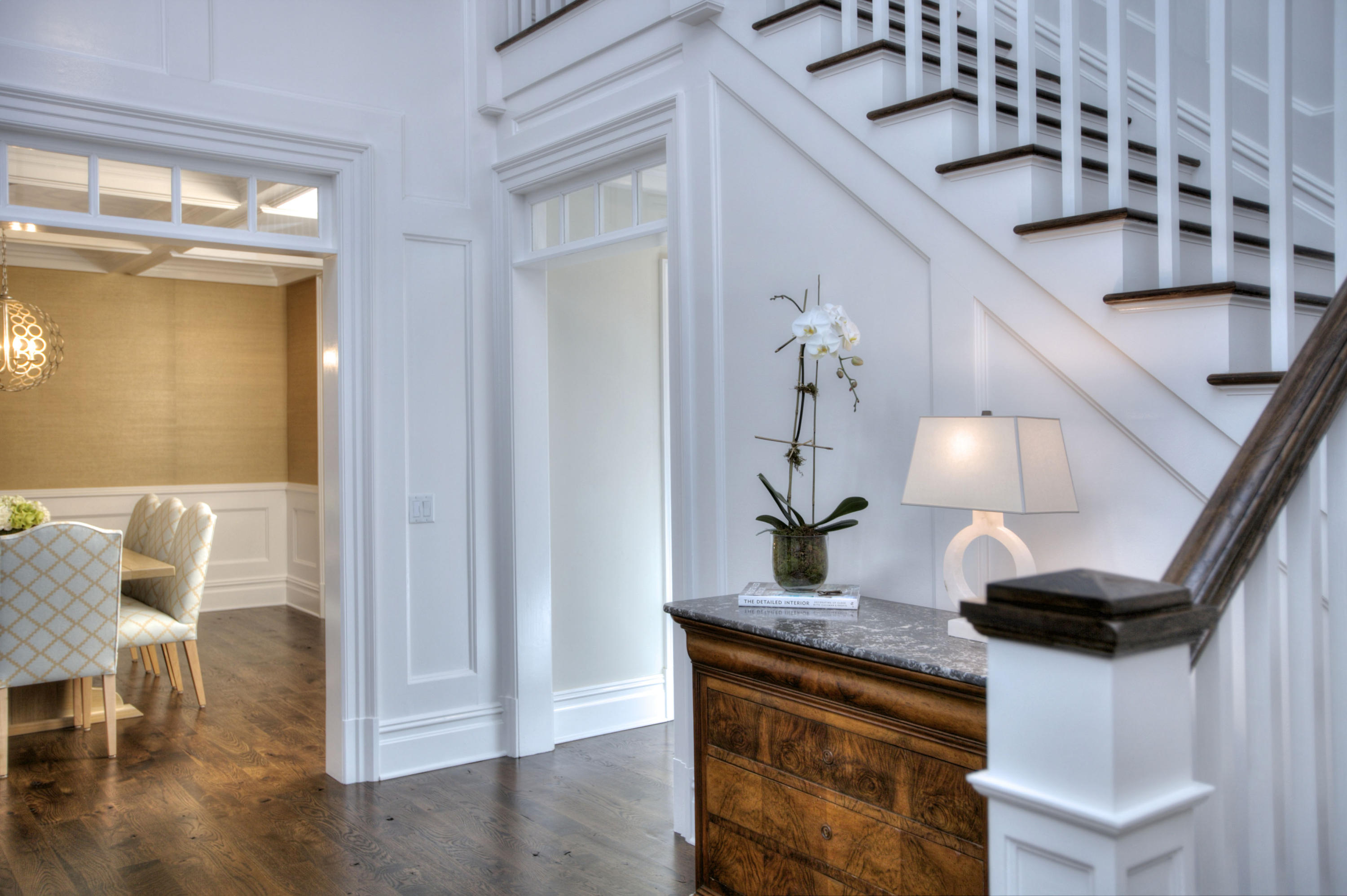 304 Brookside Road Darien, CT 06820 - Photo 12 of 25 a view of entryway and kitchen with wooden floor