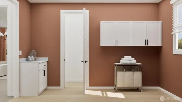 a view of cabinet with mirror