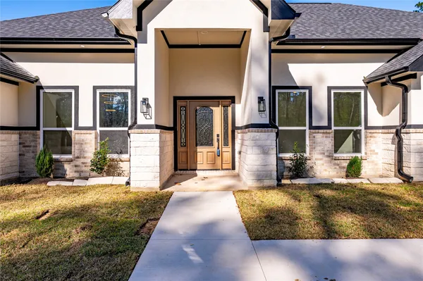 a view of a house with large door