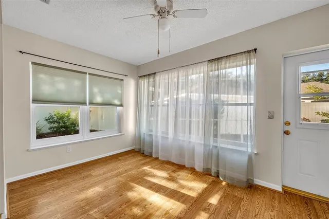 a view of a garden with a pathway