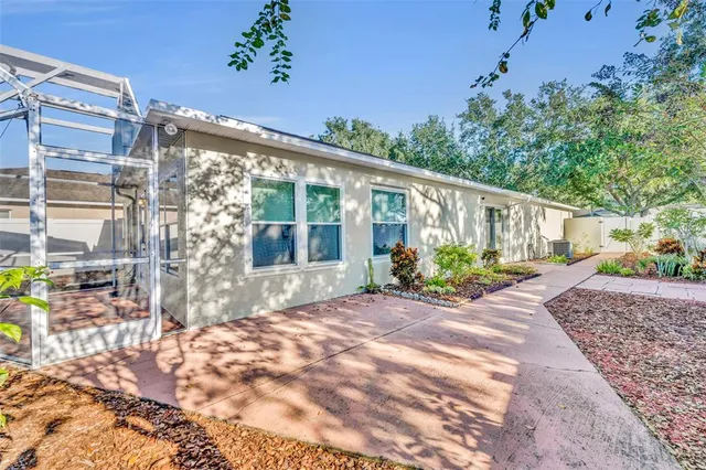 a view of an outdoor space and tennis court