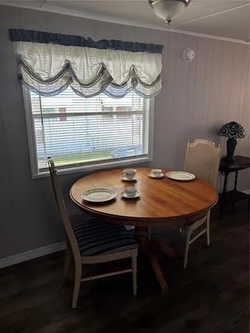 a table and chairs in a room