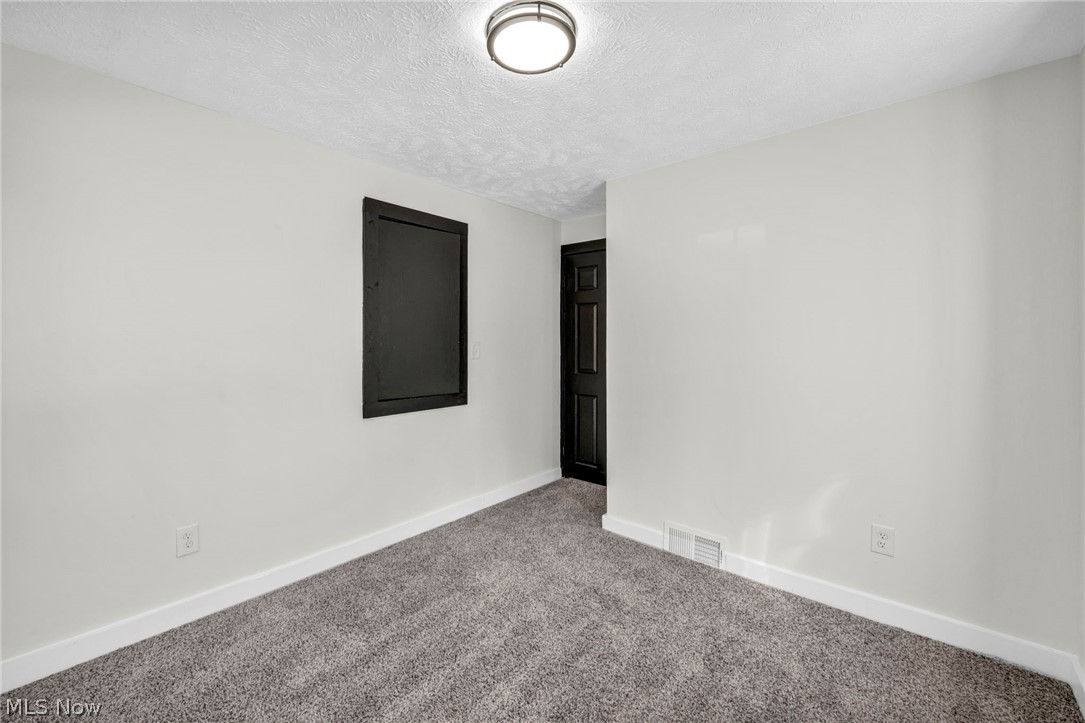 7339 River Road Olmsted Falls, OH 44138 - Photo 30 of 45 Light gray wall paint, gray textured carpet, white baseboards, and a dark paneled door