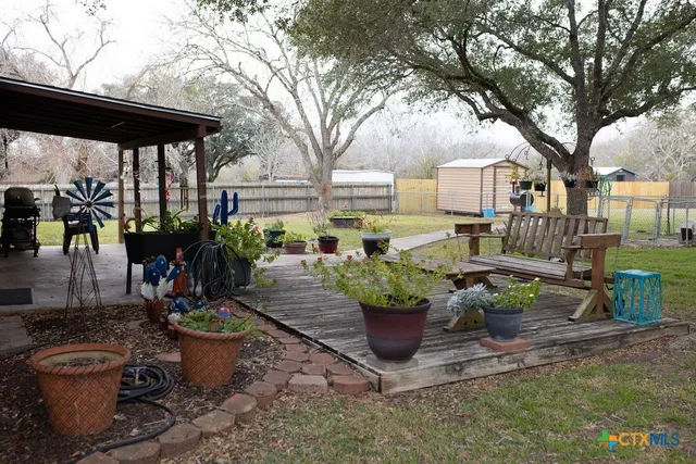 a view of a backyard