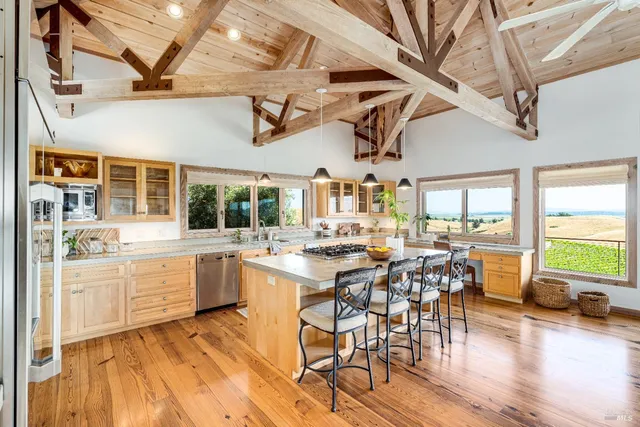 a view of a balcony with ocean view