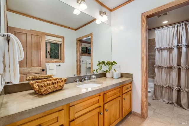 a view of a terrace with a garden