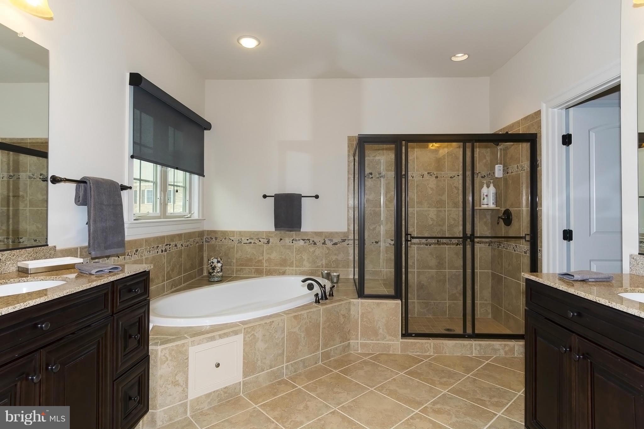 7733 Elmwood Road Fulton, MD 20759 - Photo 17 of 30 a spacious bathroom with a granite countertop tub sink shower and mirror