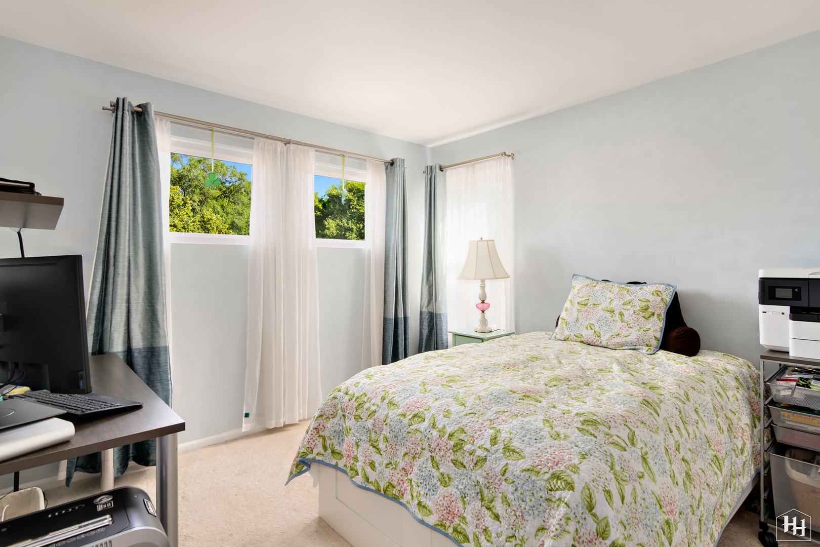 420 5th Street Wheeling, IL 60090 - Photo 23 of 34 a bedroom with a bed computer on desk and a window