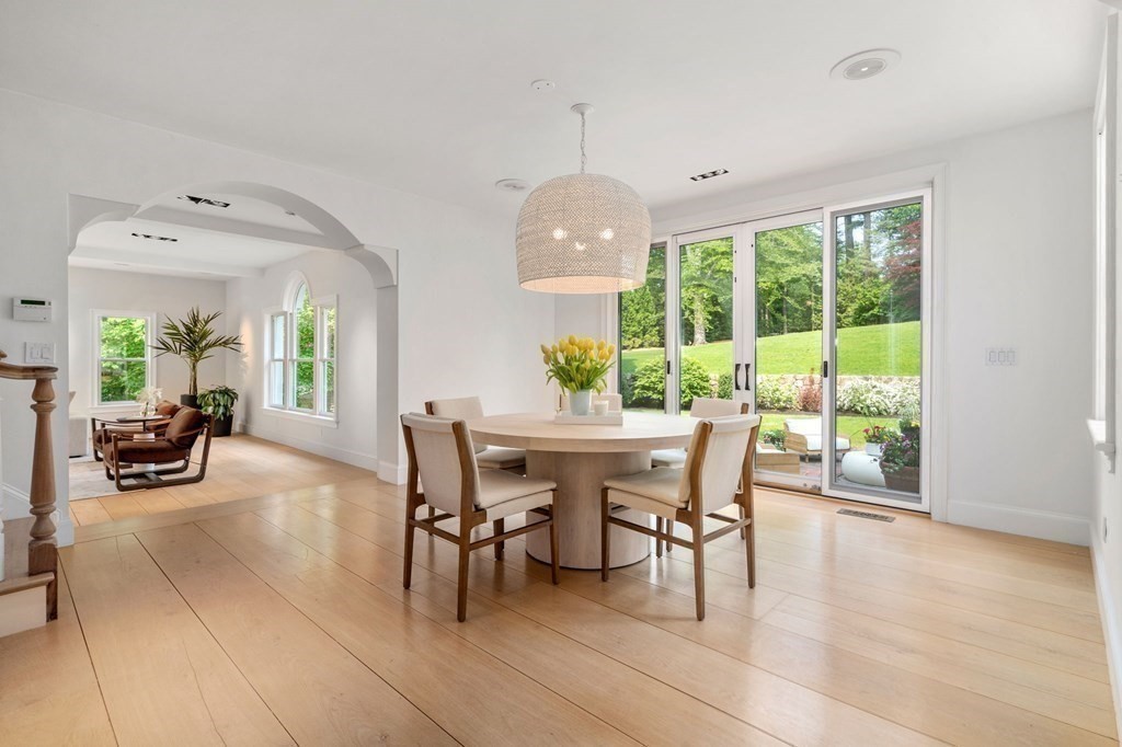 82 Sargent Road Brookline, MA 02445 - Photo 16 of 41 a dining room with furniture and a large window