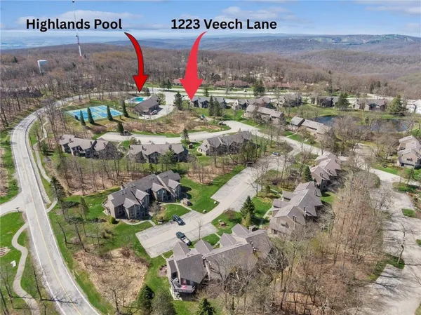 an aerial view of multiple house