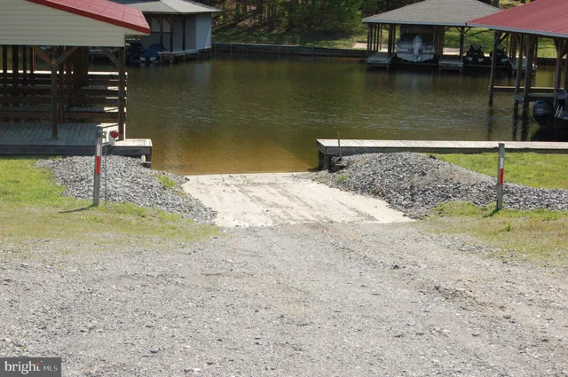 a view of a lake with a beach