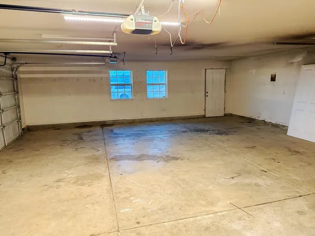 a view of a patio with a yard