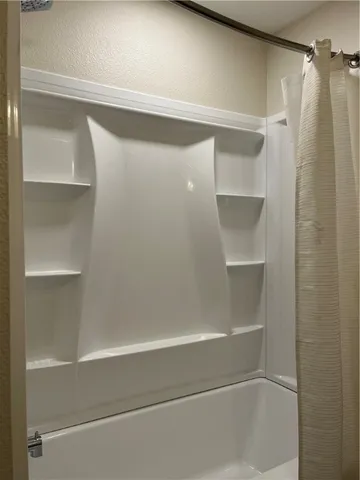 a close up of a bathtub