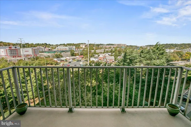 a view of a city from a balcony