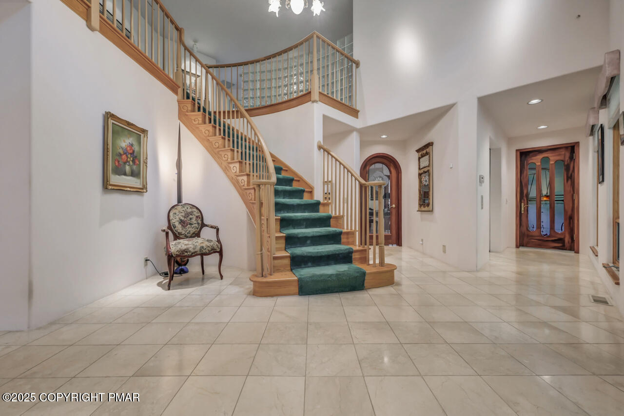 6696 Cherry Valley Road Stroudsburg, PA 18360 - Photo 13 of 97 Marble Tiled Foyer & Oak Staircase