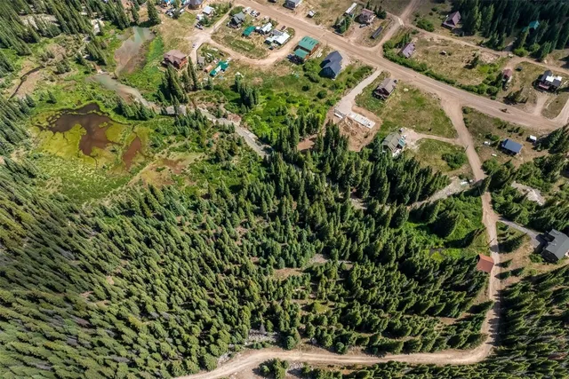 an aerial view of a residential houses