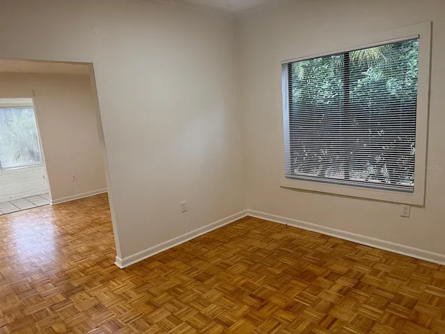 an empty room with a window